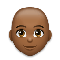 Woman- Medium-Dark Skin Tone- Bald emoji on LG